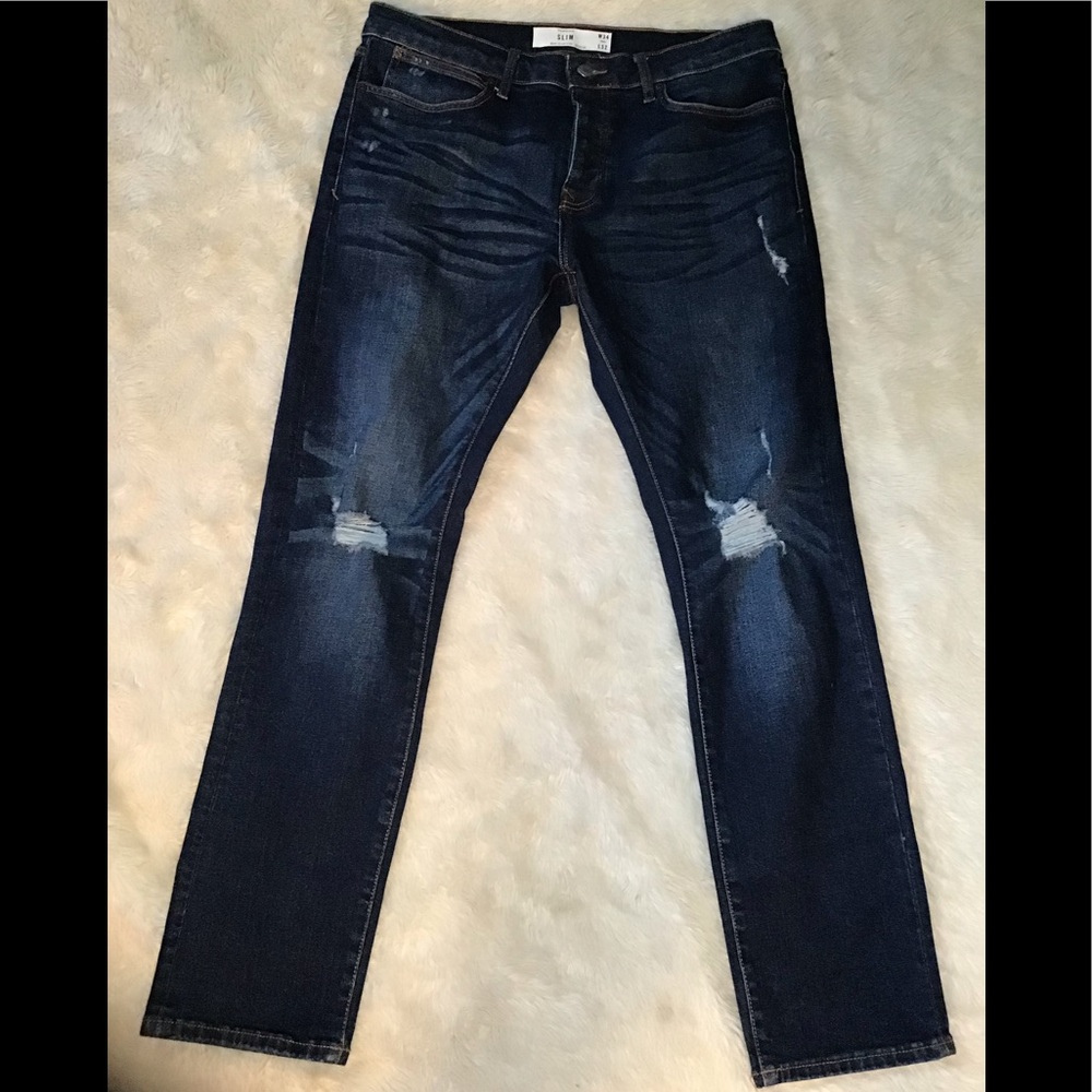 Topman slim blue jeans size 34x32”